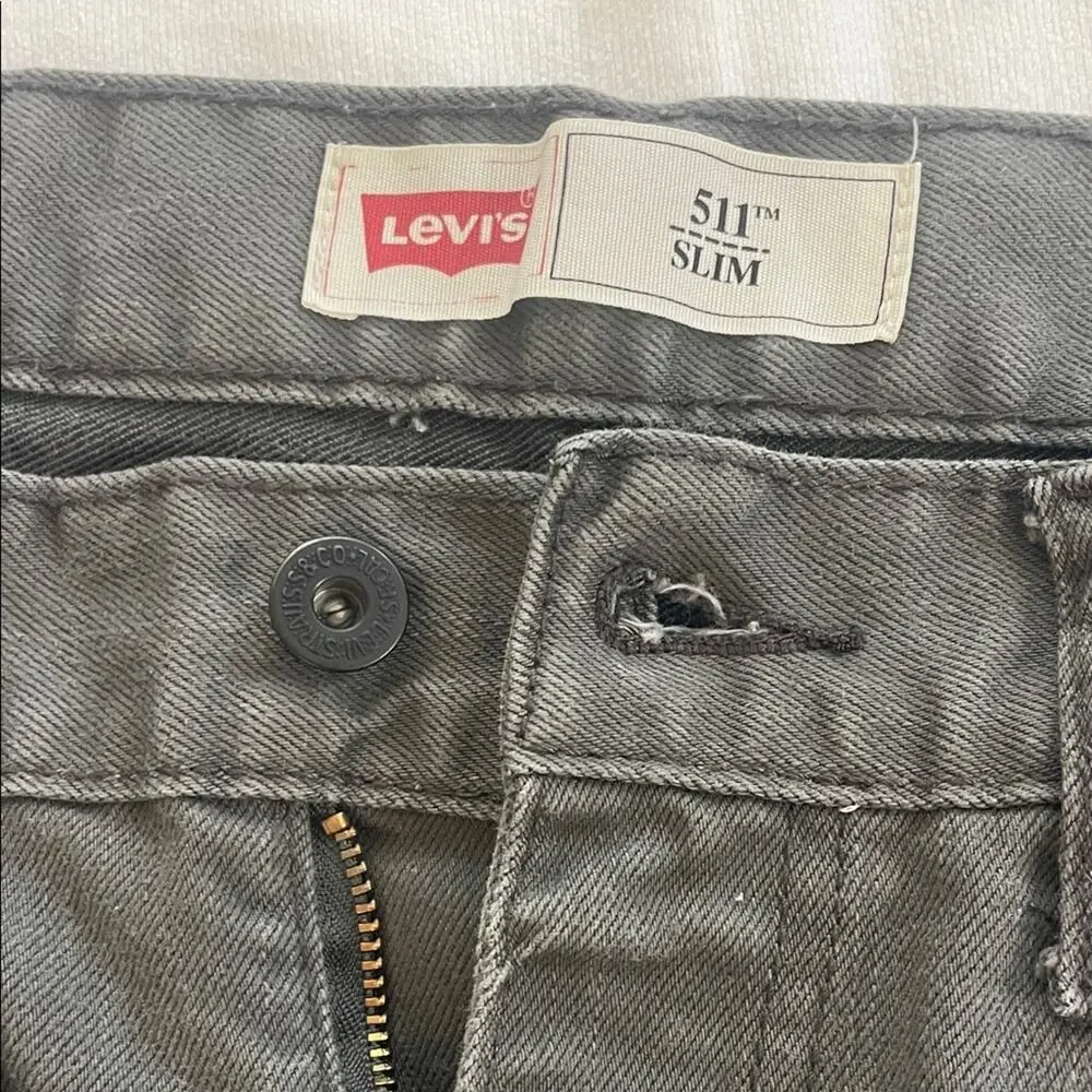 Levi’s 511 Slim Jeans Girls 18 Regular Gray Denim Pants Size 29x29